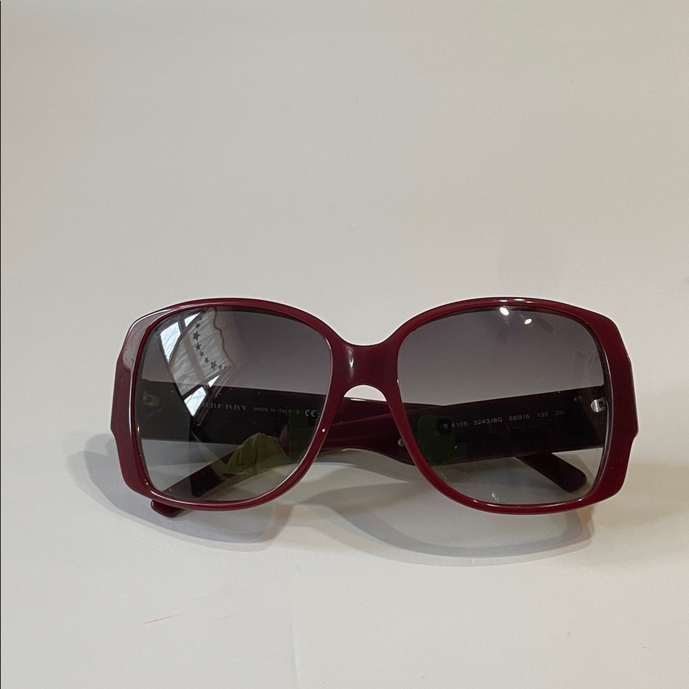 Burberry Burgundy Sunglasses with Stud Accents - Picture 3 of 11